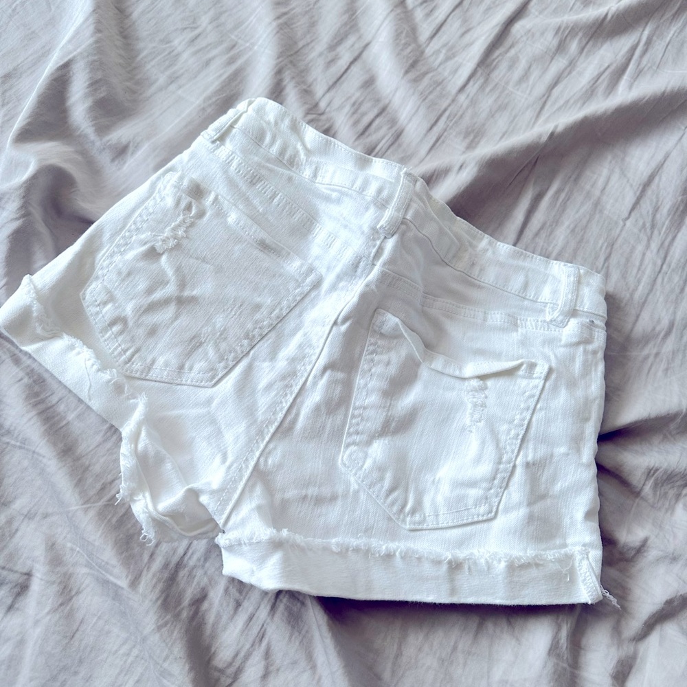 Charlotte Russe white denim shorts